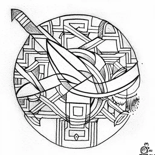 Geometric Greek Art Tattoo Idea BlackInk