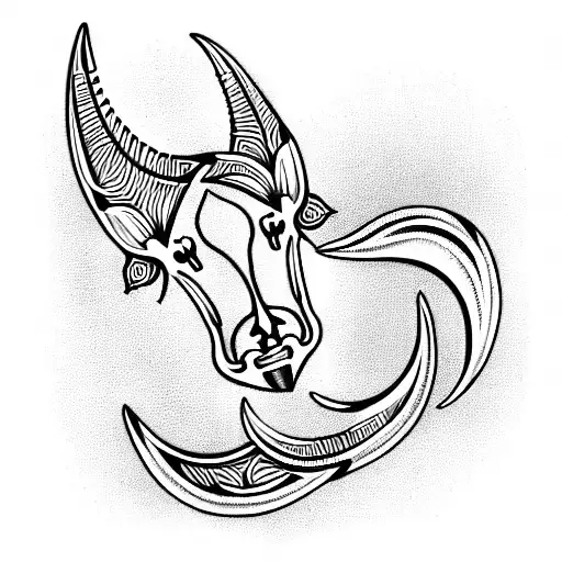 italian horn tattoo drawing