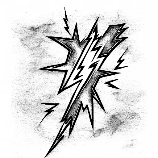 Blackwork "Lightning Bolt" Tattoo Idea BlackInk
