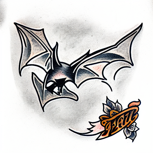 Traditional "Bat" Tattoo Idea BlackInk