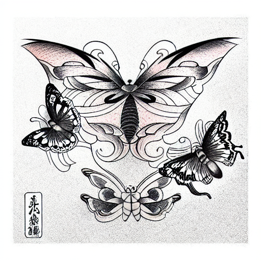 Japanese "Butterfly" Tattoo Idea BlackInk