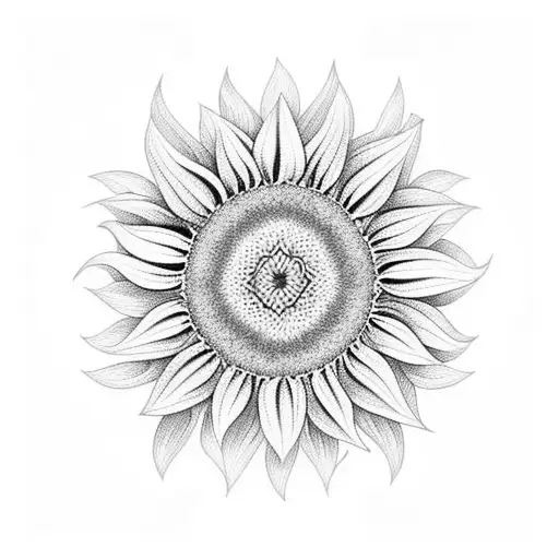 Tribal "Sunflower" Tattoo Idea BlackInk