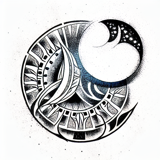Tribal "Sun And Moon" Tattoo Idea BlackInk
