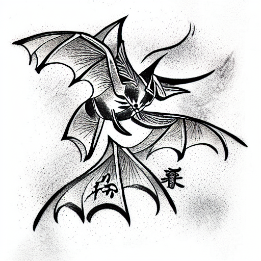 Japanese "Bat" Tattoo Idea BlackInk