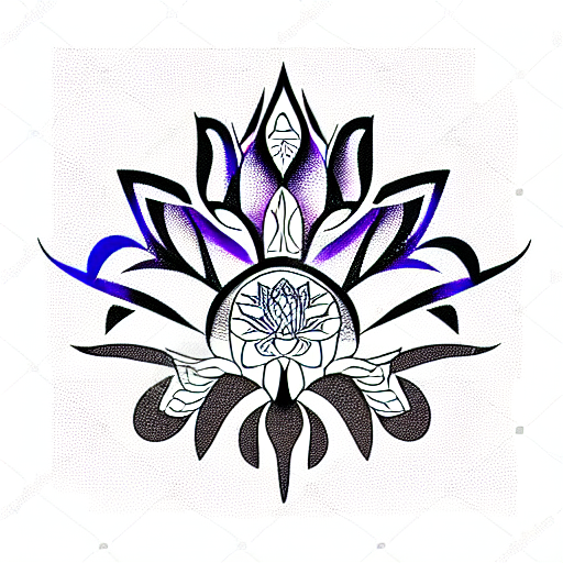 black and white lotus tattoo