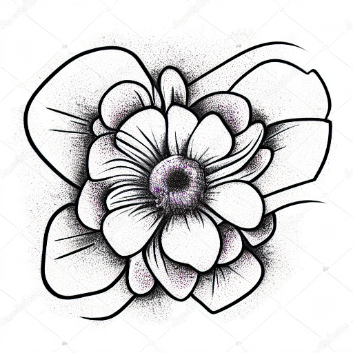 new school flower tattoo